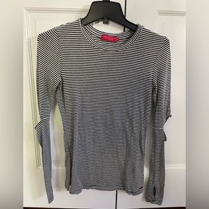 n:Philanthropy Striped Long Sleeve Cut Out Shirt
